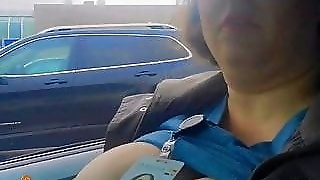 Stephanie DeWolfe flashing tits in car